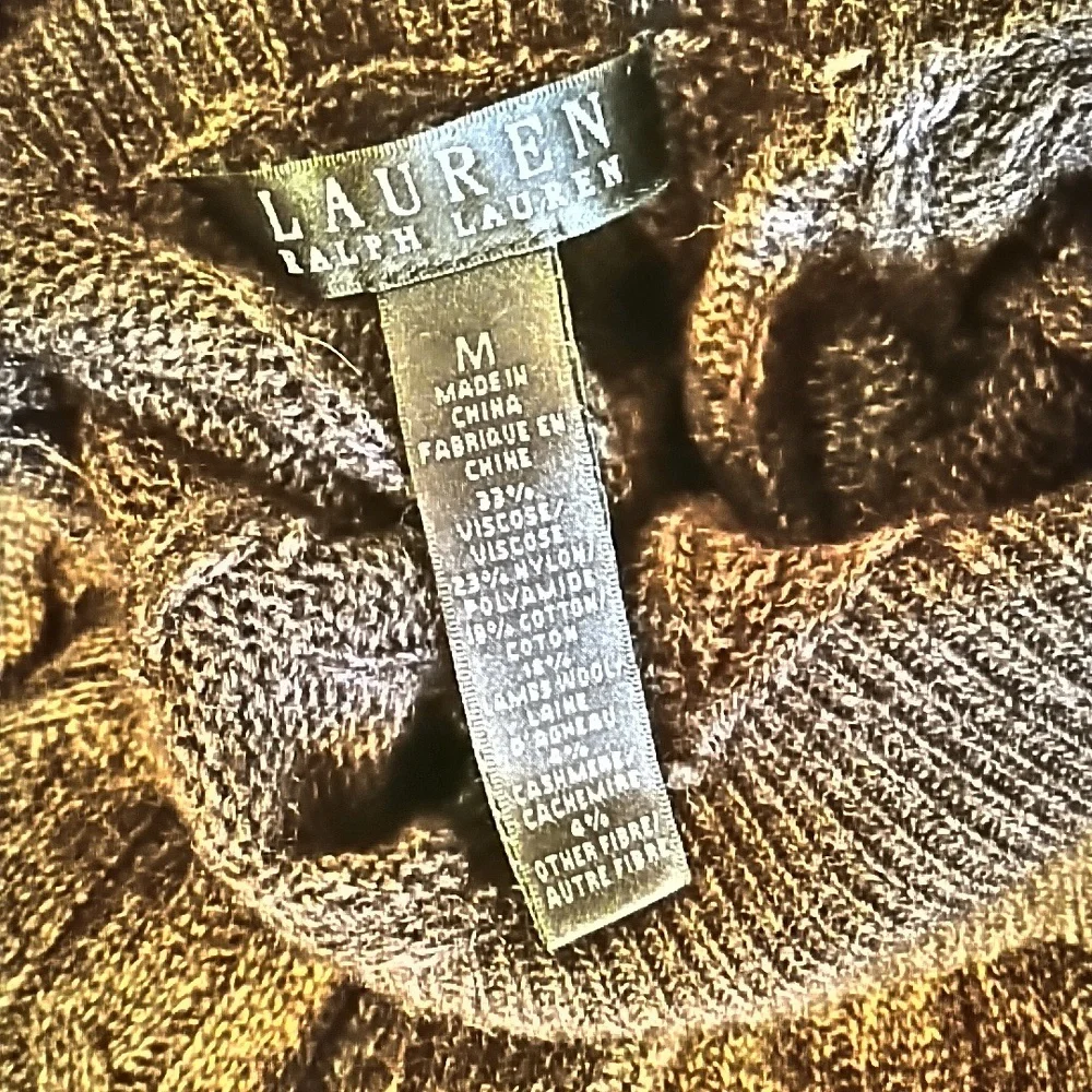Womens Lauren by Ralph Lauren charcoal knit turtleneck sweater, 3/4 sleeve, NWOT - Picture 4 of 4
